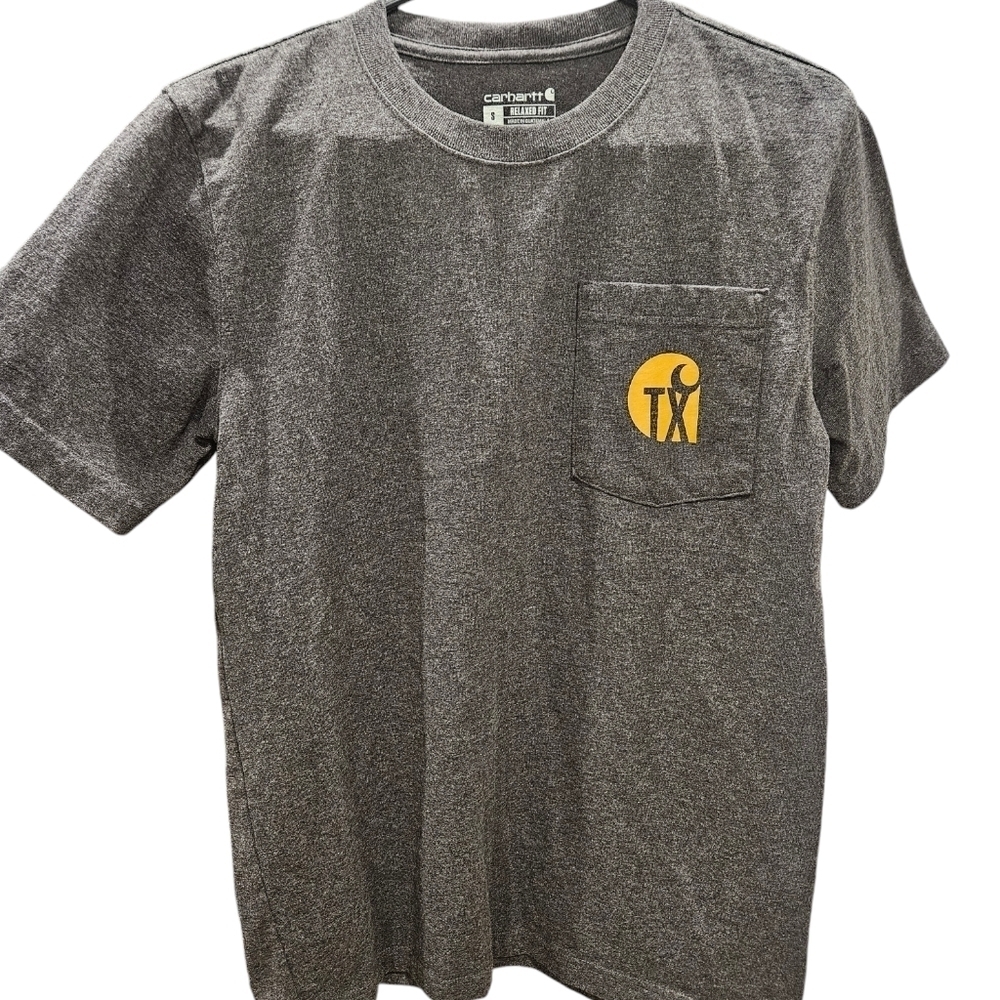 Mens Gray Carhartt Texas Cities heavyweight short sleeve  T-Shirt Small NWOT